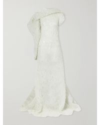 Maticevski - Radiance Asymmetric Draped Chiffon-Jacquard Gown - Lyst