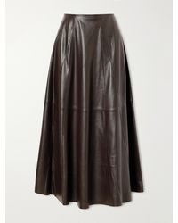 Arma - Eleni Paneled Leather Midi Skirt - Lyst