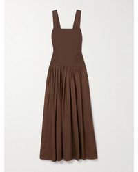 La Ligne - Stretch-Knit And Gathered Linen-Blend Midi Dress - Lyst