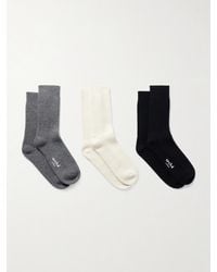 arch4 - Lucia Set Aus Drei Paar Socken Aus Geripptem Kaschmir - Lyst