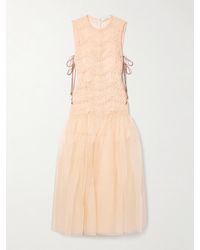 Zimmermann - Robe Du Soir En Organza De Soie Froncé À Finitions En Tulle Et En Macramé Illuminate - Lyst