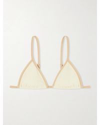 Johanna Ortiz - Playa Del Río Shell-Embellished Seersucker Triangle Bikini Top - Lyst