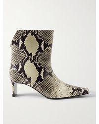 KHAITE - Ona Ankle Boots Aus Leder Mit Schlangeneffekt - Lyst
