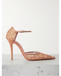 AMINA MUADDI - Barbara Satin-Trimmed Corded Lace Pumps - Lyst