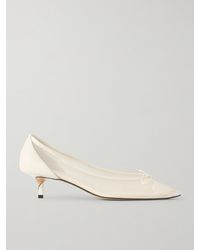 Jacquemus - Tourni Bow-Detailed Leather-Trimmed Mesh Pumps - Lyst