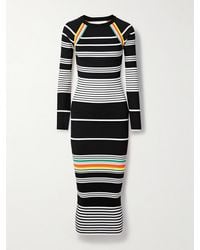 Christopher John Rogers - Open-Back Striped Ribbed-Knit Midi Dress - Lyst
