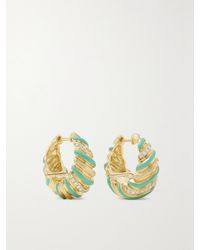 Yvonne Léon - 9-Karat, Enamel And Diamond Hoop Earrings - Lyst