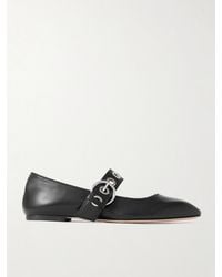 Aeyde - Uma Eyelet-Embellished Leather Mary Jane Ballet Flats - Lyst