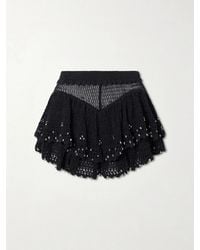 Isabel Marant - Metuanie Crocheted Embellished Cotton-Blend Shorts - Lyst
