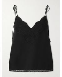 Valentino Garavani - Floral Lace-Trimmed Silk Crepe De Chine Camisole - Lyst