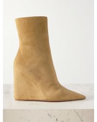 AMINA MUADDI - Pernille Suede Wedge Ankle Boots - Lyst