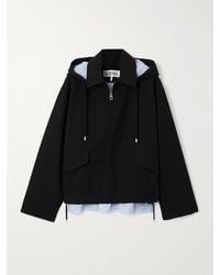 Loewe - Veste À Capuche En Serge De Coton À Broderie - Lyst