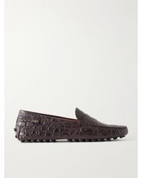 Tod's - Gommino Croc-Effect Leather Loafers - Lyst