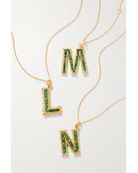 Pacharee - Alphabet-Plated Emerald Necklace - Lyst