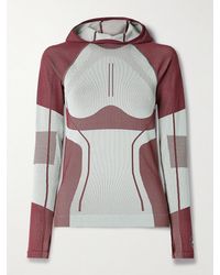 adidas By Stella McCartney - Truenature Kapuzenoberteil Aus Recyceltem, Geripptem Stretch-Strick Mit Jacquard-Muster - Lyst