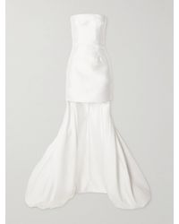 Solace London - Neva Strapless Satin-Twill Gown - Lyst
