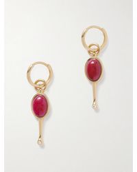 Loren Stewart - Stellar Key 14-Karat, Ruby And Diamond Hoop Earrings - Lyst