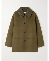 Proenza Schouler - Lisa Ribbed Knit-Trimmed Wool-Blend Coat - Lyst