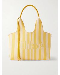 Chloé - Striped Leather-Trimmed Shoulder Bag - Lyst