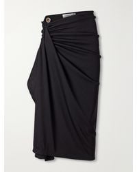 Christopher Esber - Droplet Crystal Clasp Cascade Embellished Ribbed Midi Skirt - Lyst