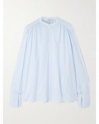 Another Tomorrow - Gathered Organic Cotton-Voile Shirt - Lyst