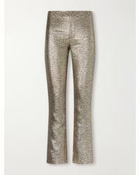 LIBEROWE - Lillian Textured Metallic Jacquard Slim-Fit Pants - Lyst