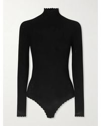 Givenchy - Open-Back Lace Turtleneck Bodysuit - Lyst