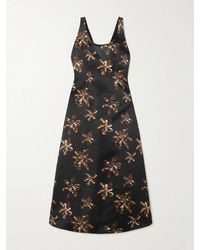 Emilia Wickstead - Tippi Floral-Print Satin Midi Dress - Lyst