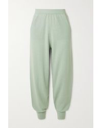 Allude Cashmere Tapered Track Trousers - Green