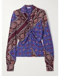 Rabanne - Ruched Paisley-Print Jersey Shirt - Lyst