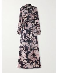 Dries Van Noten - Double-Breasted Floral-Print Silk Trench Coat - Lyst