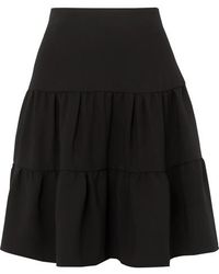 Chloé Gestufter Rock Aus Crêpe De Chine - Schwarz