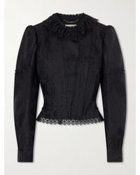 Chloé - Ruffled Lace-Trimmed Floral-Jacquard Jacket - Lyst