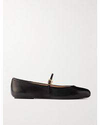 Gianvito Rossi - Carla Leather Mary Jane Ballet Flats - Lyst