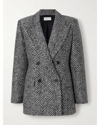 Givenchy - Double-Breasted Herringbone Wool-Blend Blazer - Lyst