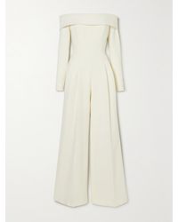 Emilia Wickstead - Vesper Off-The-Shoulder Crepe Jumpsuit - Lyst