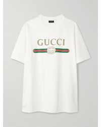 Gucci - Oversized Printed Cotton And Silk-Blend Jersey T-Shirt - Lyst