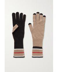 Burberry Handschuhe Aus Einer Gestreiften Kaschmir-baumwollmischung - Mehrfarbig