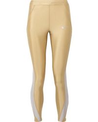 Nike Speed Verkürzte Stretch-leggings Aus Dri-fit-material In Metallic-optik - Mettallic