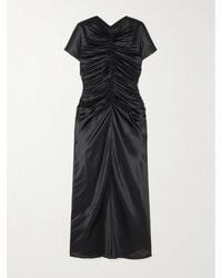 TOVE - Aubree Ruched Silk-Satin Midi Dress - Lyst