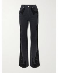 Veronica Beard - Crosbie Hoch Sitzende Jeans Mit Weitem Bein Und Stickereien - Lyst