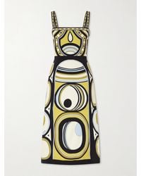 La DoubleJ - Buy Me A Martini Printed Crepe Midi Dress - Lyst