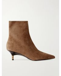 KHAITE - Bella Suede Ankle Boots - Lyst