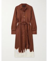 Proenza Schouler - Amaya Belted Silk Satin-Twill Dress - Lyst