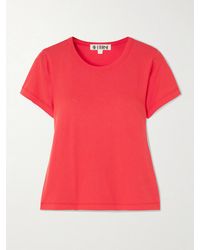 ÉTERNE - Short Sleeve Baby Tee Cropped Cotton And Modal-Blend Jersey T-Shirt - Lyst