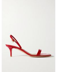 Gianvito Rossi - Ribbon 55 Patent-Leather Slingback Sandals - Lyst