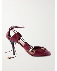 Chloé - Luna Pumps Aus Leder Mit Raffungen, Cut-Outs Und Verzierungen - Lyst