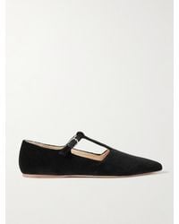 Gabriela Hearst - + Net Sustain Lola Ballerina Organic Cotton-velvet Mary Jane Point-toe Flats - Lyst