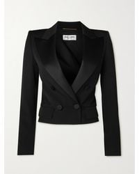 Saint Laurent - Cropped Tuxedo Jacket - Lyst