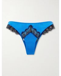 Kiki de Montparnasse - Lace-Trimmed Silk-Satin Briefs - Lyst